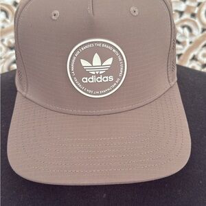 adidas Taupe Brown Trucker Hat with Trefoil Patch